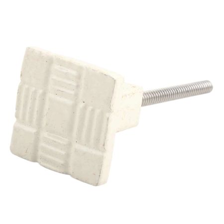 Cream Square Metal Knobs